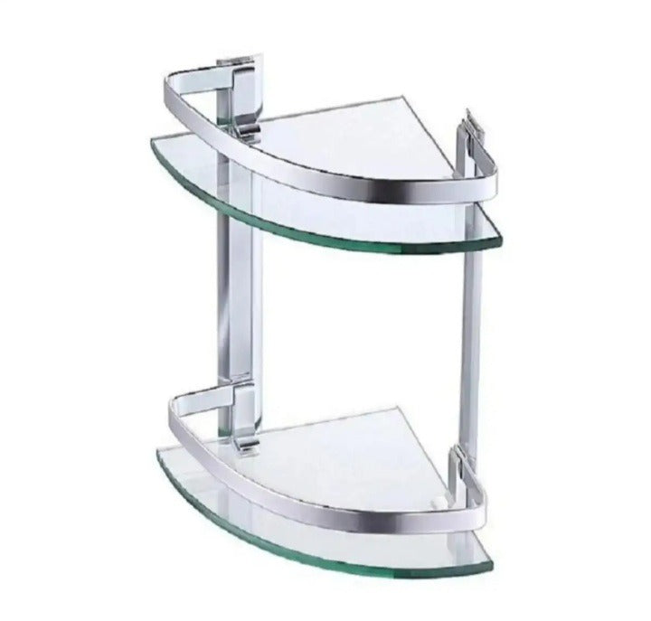 Corner Glass Shelf triangle mall mounted shleves Caddy 2 Tier Aluminum No Ratings