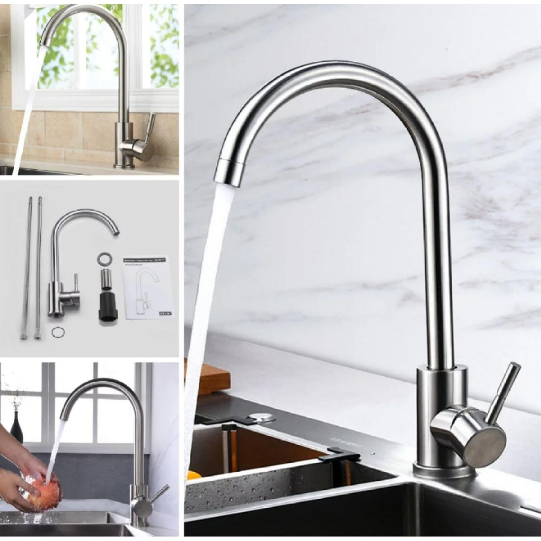 kitchen sink faucet, mixer tap,304 SS tap, kitchen sink mixer, kitchen sink tap, Black Kitchen Tap